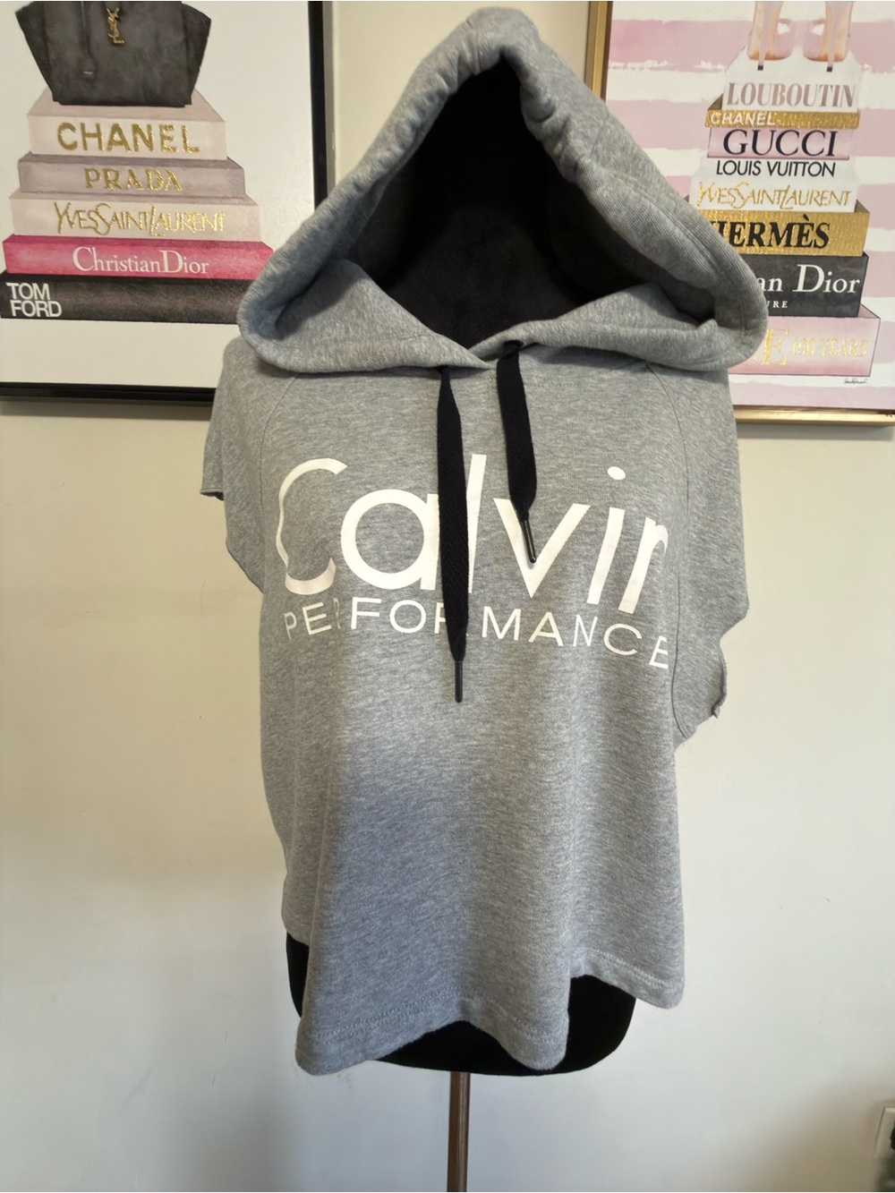 Calvin Klein Gray Sleeveless Hooded Performance Top